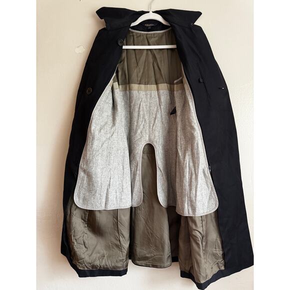 Brooks Brothers Women’s wool / cotton Classic Trench Coat Navy Blue size 4 - Picture 10 of 12